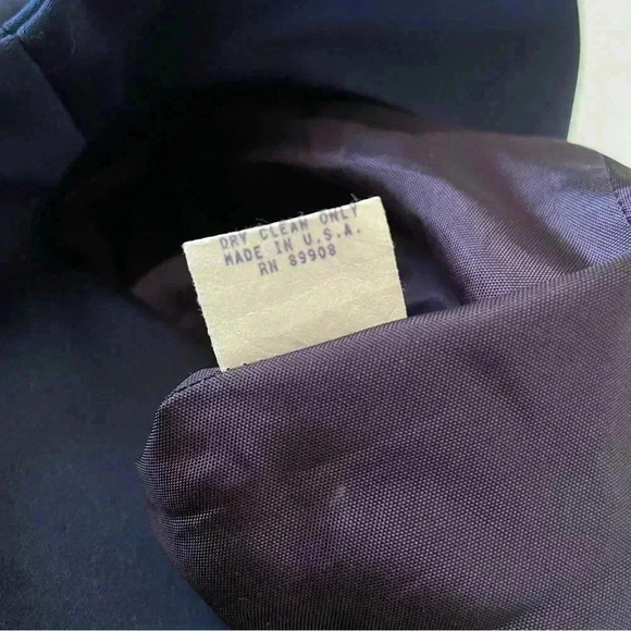 Vintage Victor Costa Navy Blue Ballgown Dress Iridescent Fit n Flare Size XL - Picture 9 of 10